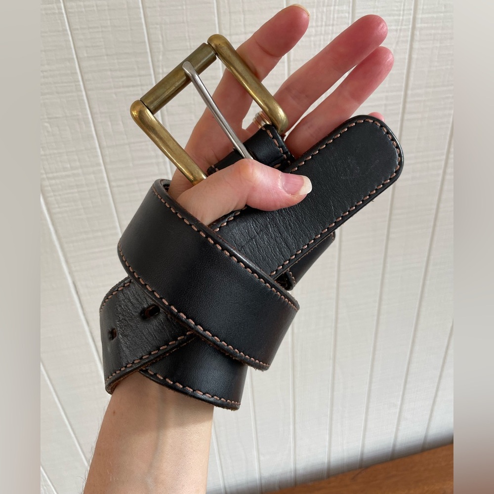 Odegard Custom Made Black Leather Belt made in Canada